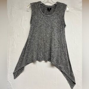 Mossimo Marled Heather Grey Sharkbite Hem Sleeveless Tunic Top - XS Boho Casual